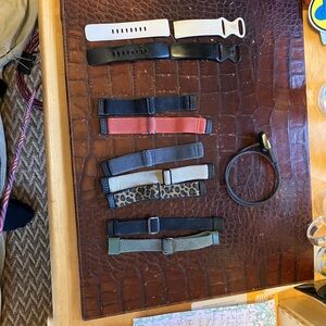 Assorted FitBit Charge 5 Watch Bands in Black, Ivory, Gray, Leopard Olive Orange
